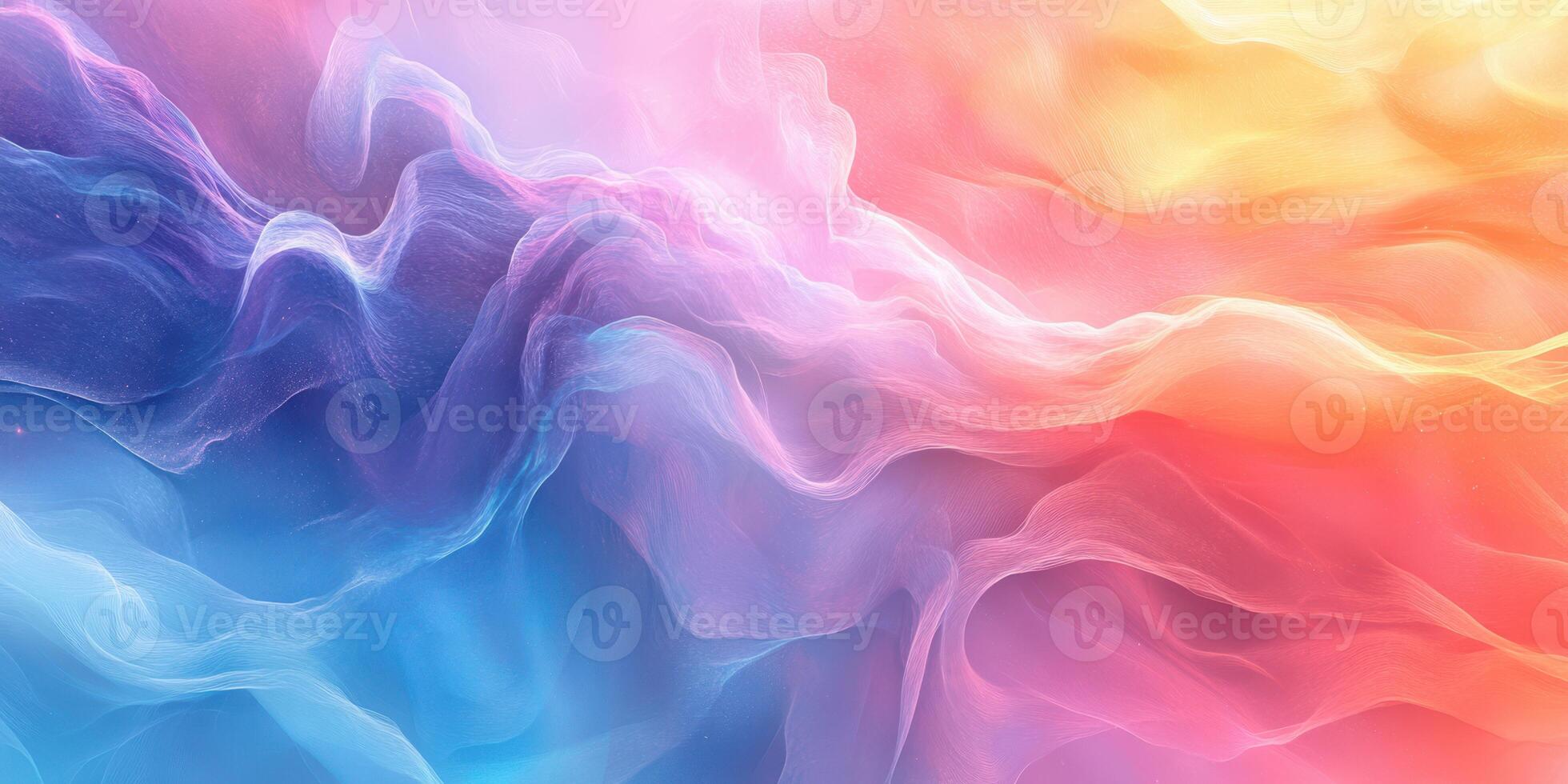 Vibrant abstract waves of color blending seamlessly in a dreamy gradient during sunset hours photo