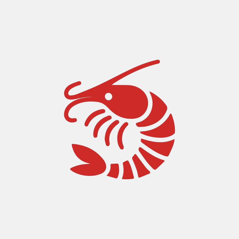 shrimp logo design template, illustration vector
