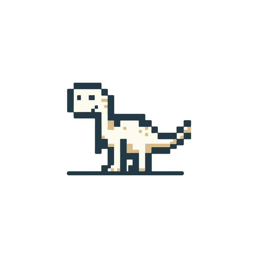 Dinosaur pixel art logo vector