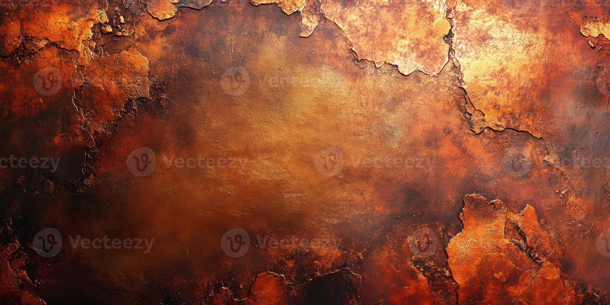 Textured abstract background showcasing warm hues of orange and brown with irregular patterns and aged appearance photo