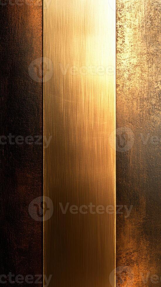 Textured metallic surface with golden and dark tones showcasing an abstract design photo