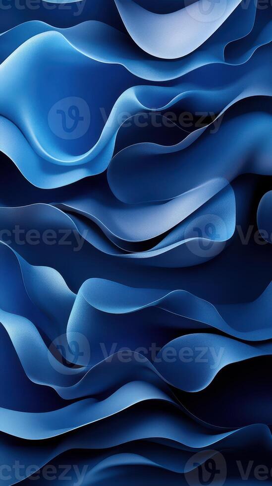 Fluid abstract design with various shades of blue creating a calming visual effect photo