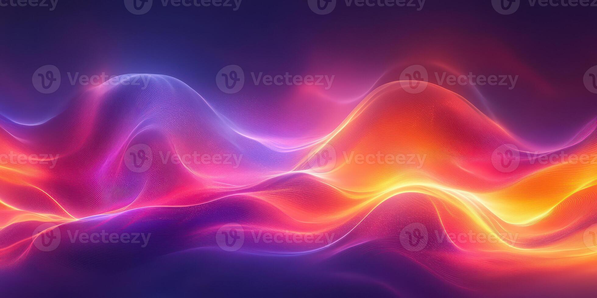 Vibrant abstract waves of color flow gently in a digital landscape creating a mesmerizing visual experience photo