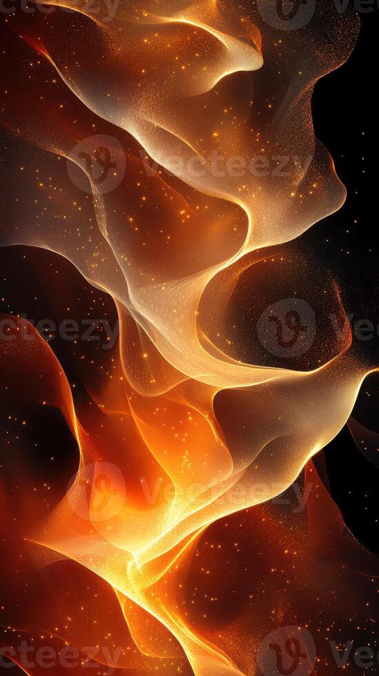 Colorful abstract waves of light create a mesmerizing visual tapestry that evokes a sense of warmth and energy photo