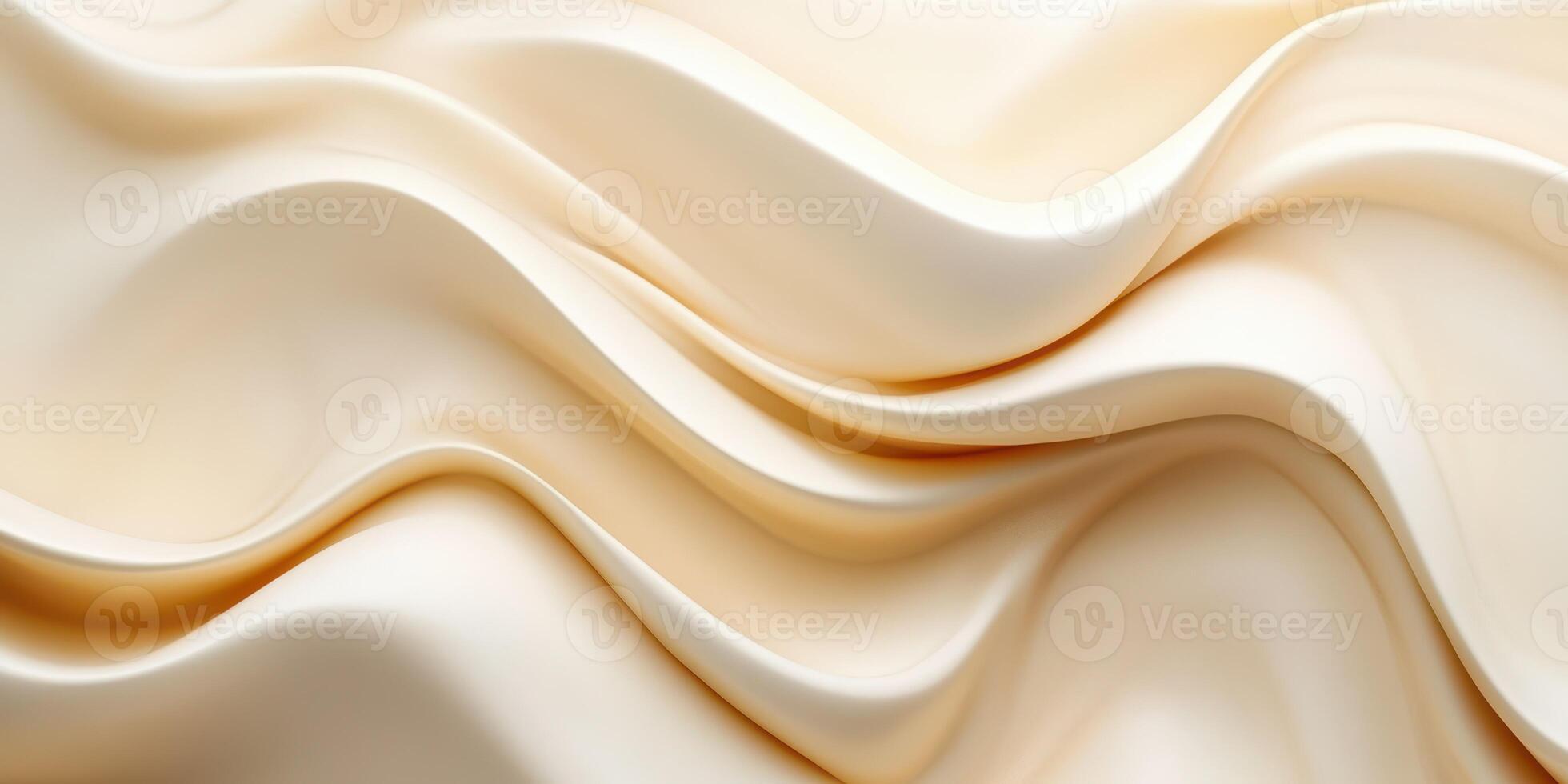 Elegant beige silk fabric draped gracefully showcasing subtle curves and texture in natural light photo