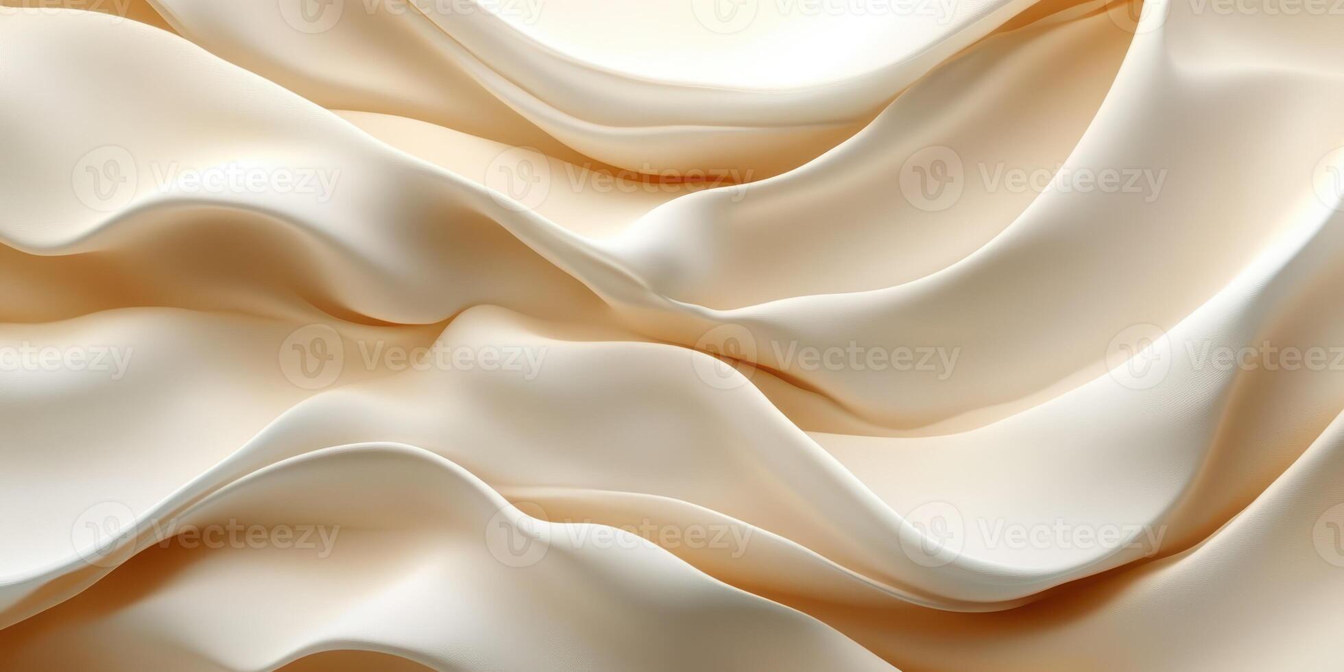 Elegant fabric drapes creating soft waves in neutral tones under gentle light photo
