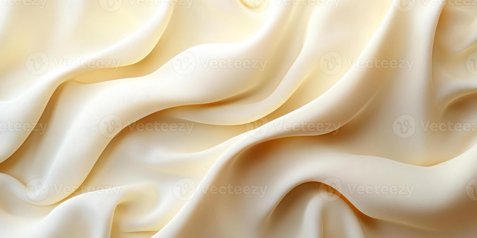Elegant creamy fabric draping softly, capturing natural light and texture in a serene display of textile beauty photo