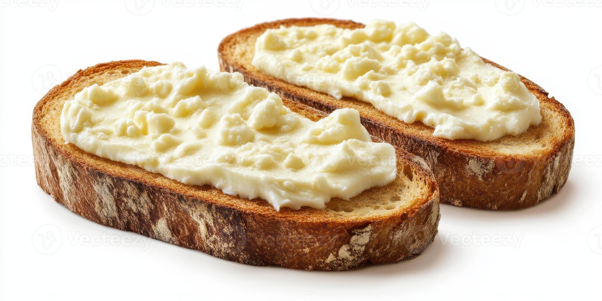 Delicious toasted bread topped with creamy spread for a flavorful breakfast option in a cozy kitchen photo