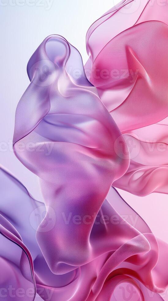 Colorful flowing fabric creates a dynamic and artistic display of light and texture in a soft background photo