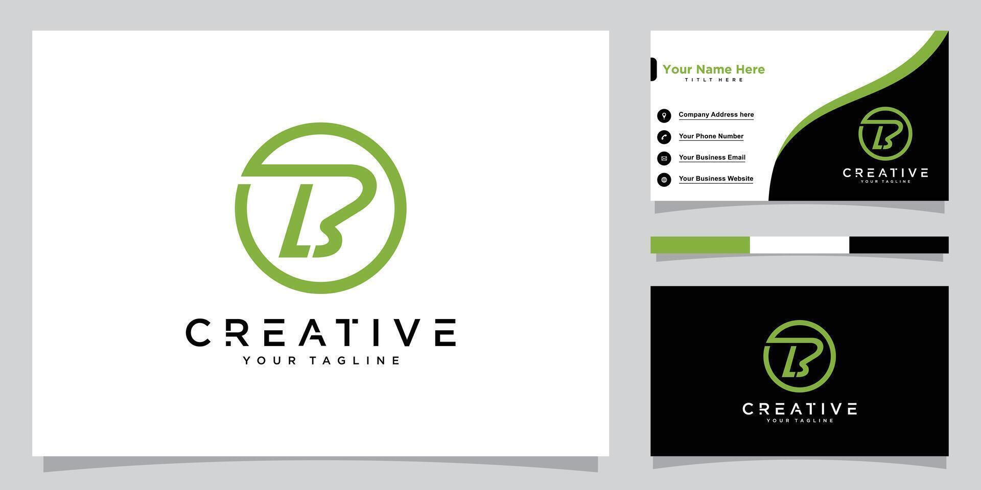 LB initial signature logo. Handwriting logo template BL vector