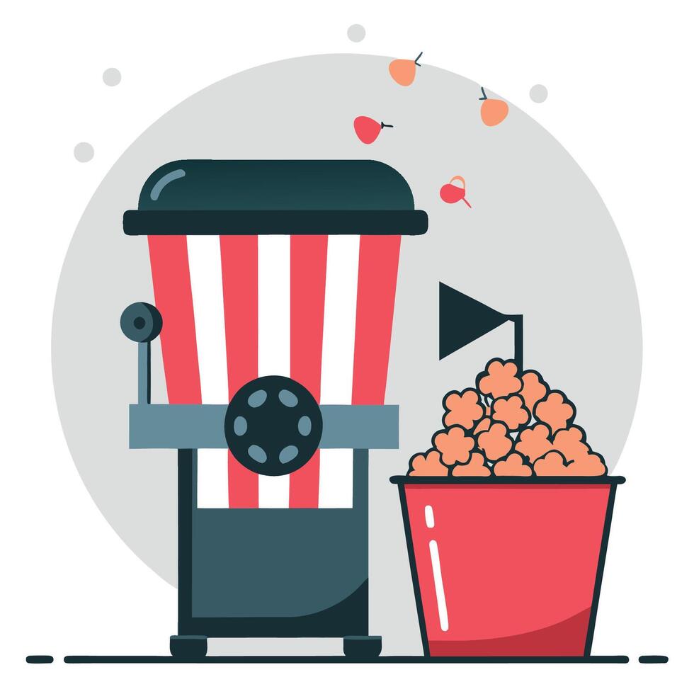 Step by Step Visual Guide to Making Popcorn with Detailed Illustrations vector