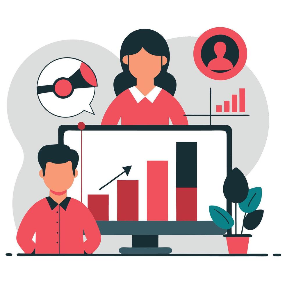 Conceptual Illustration of Innovative Marketing Consulting Services vector