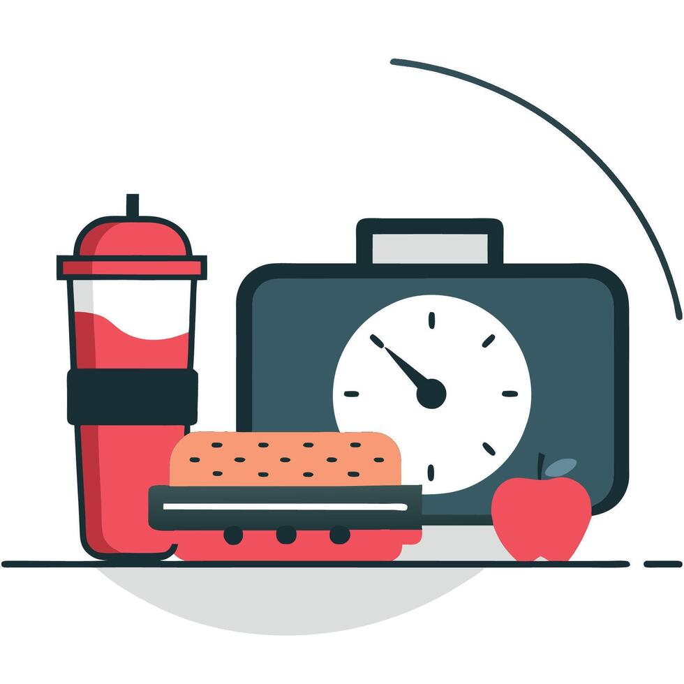 Lunch Time Concept Scrumptious Delicacies for a Midday Feast vector