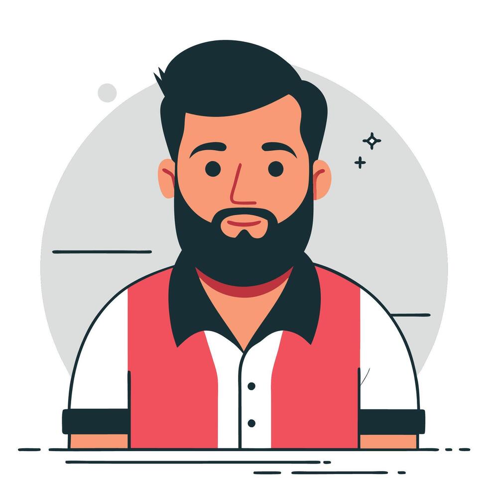 Illustrative Depiction of a Male with Concept Symbolism vector