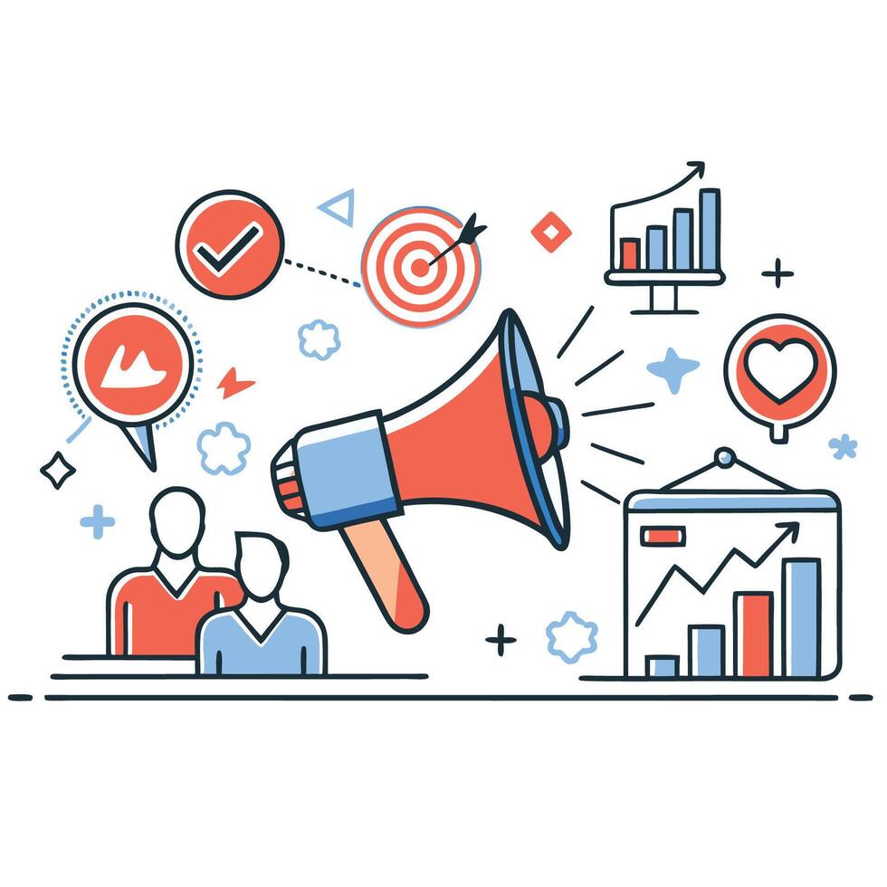 Creative Marketing Promotion Concept with Abstract Forms vector