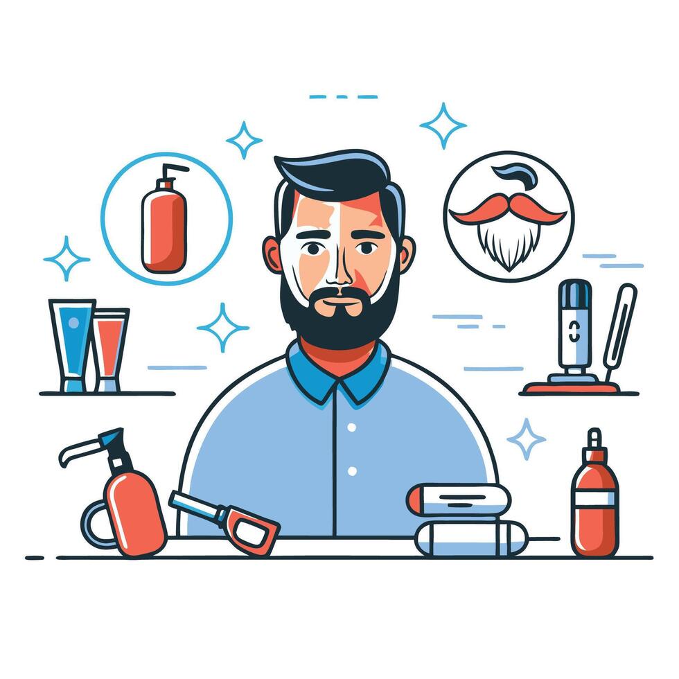 Male Grooming Essentials for a Sharp and Refined Look vector