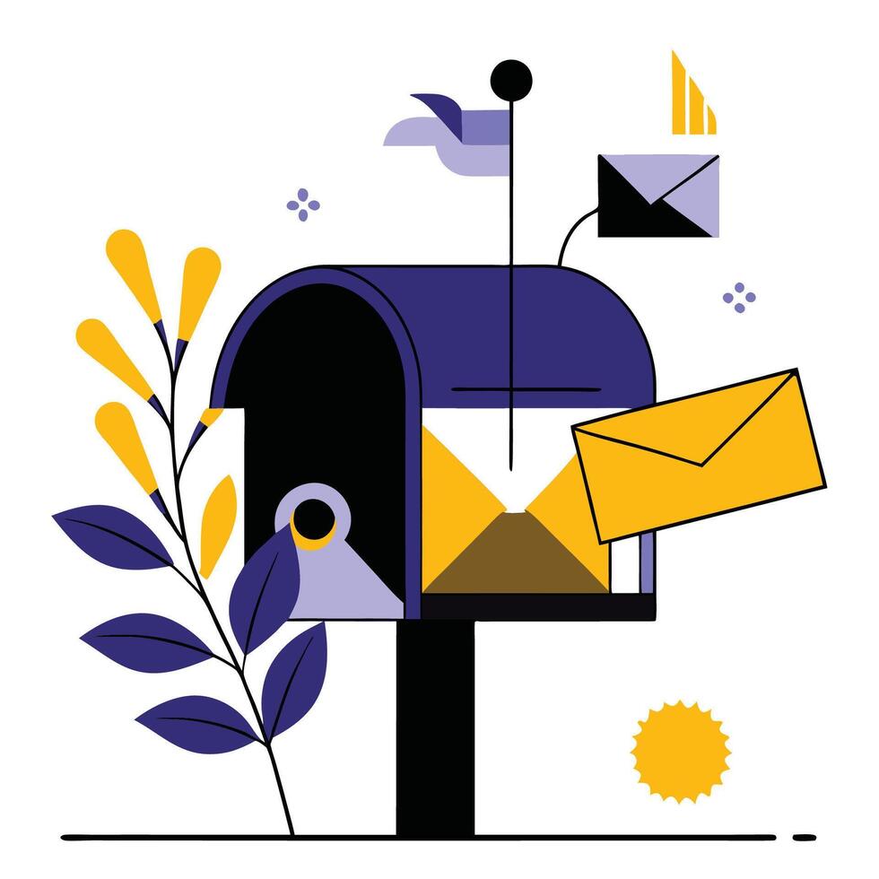 Modern Mailbox Communication Concept Design for Email and Online Messaging vector