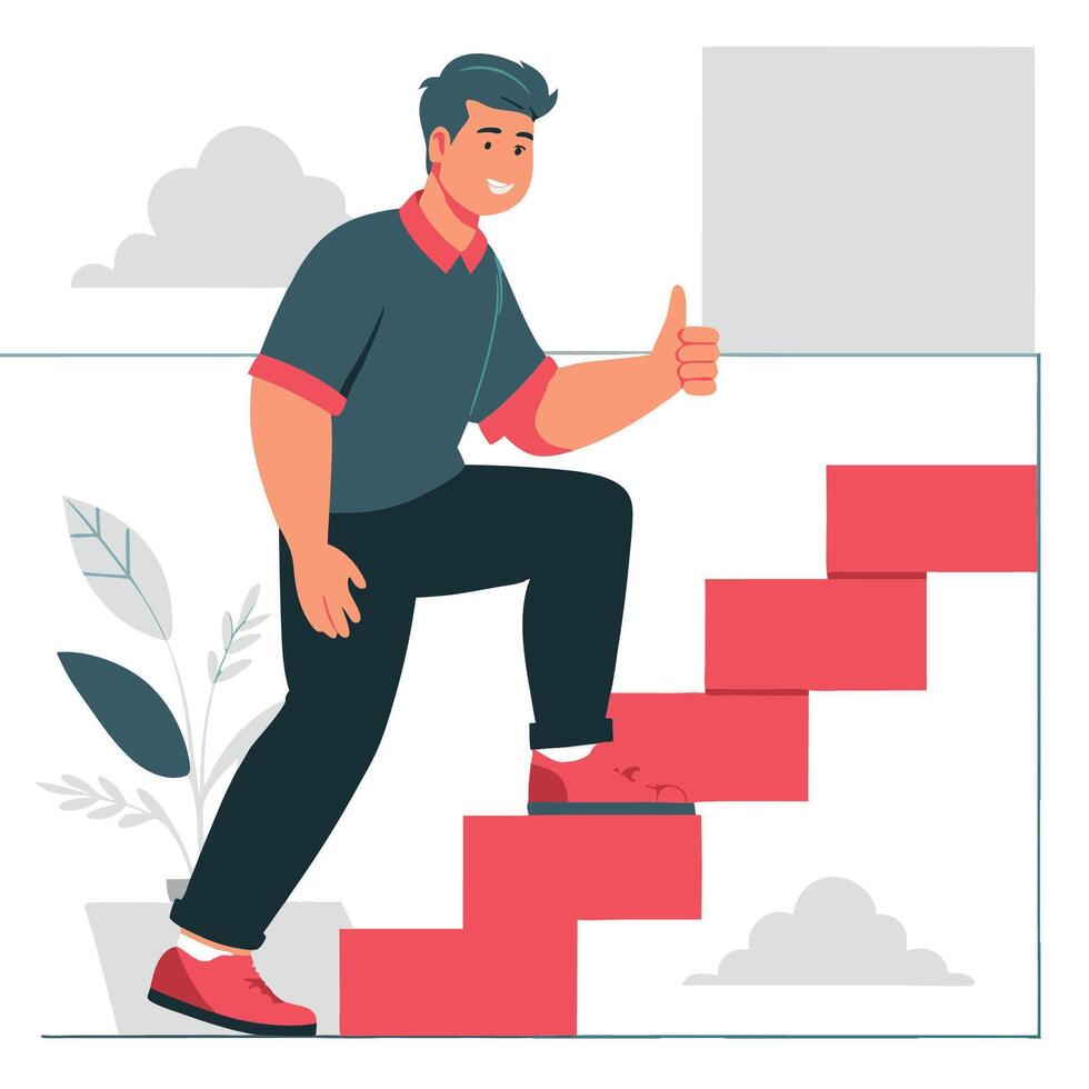 Visualizing the Roadmap for Future Endeavors Next Steps Concept Illustration vector