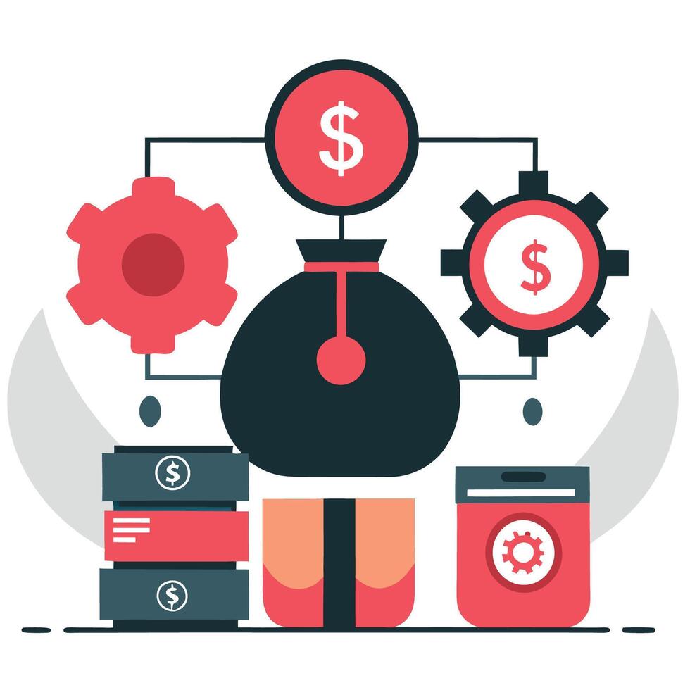 Financial Planning and Money Management Concept Illustration vector