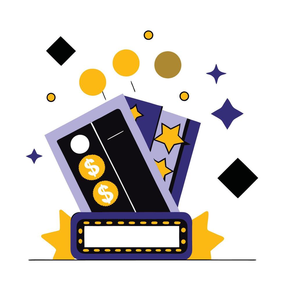 Conceptual Illustration of Lottery Ticket and its Potential to Change Lives vector