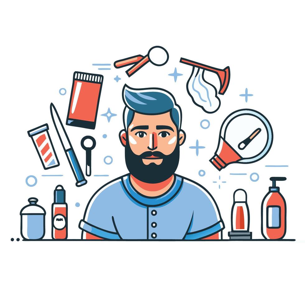 Male Grooming Ritual A Step-by-Step Guide to a Polished Look vector