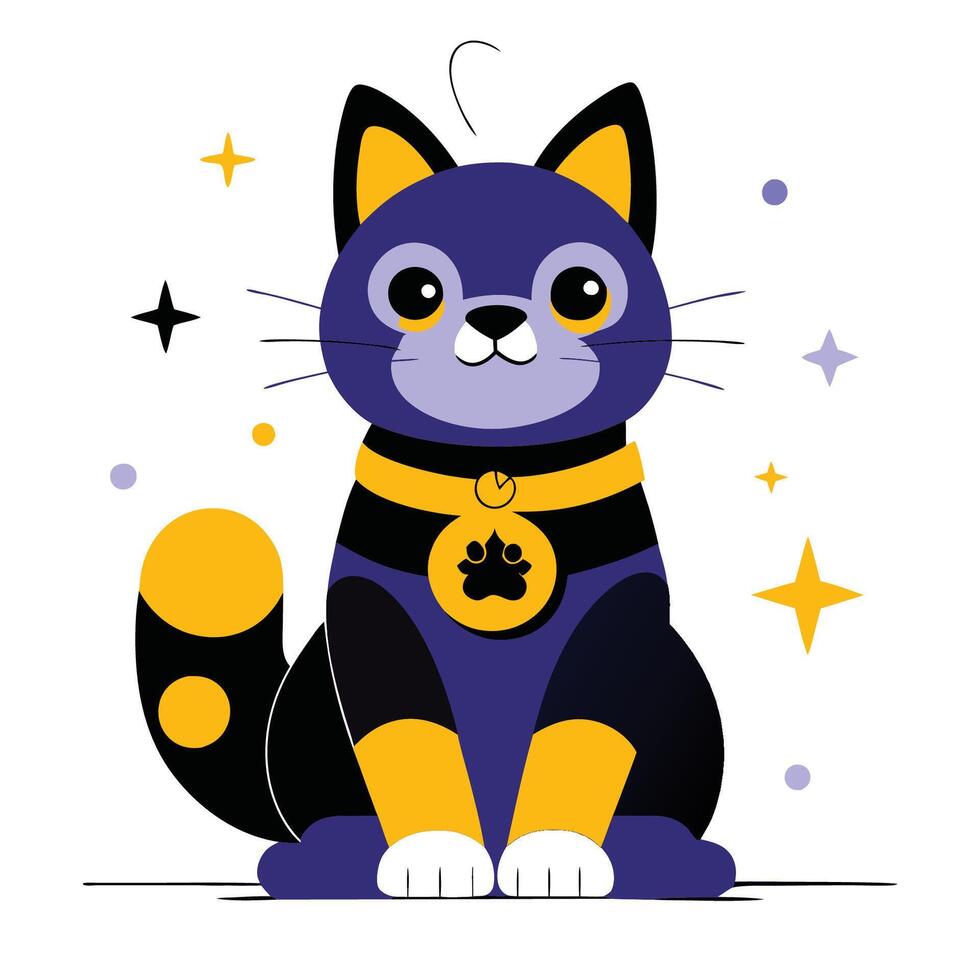 Adorable Lucky Cat Illustration for Prosperity and Good Fortune vector