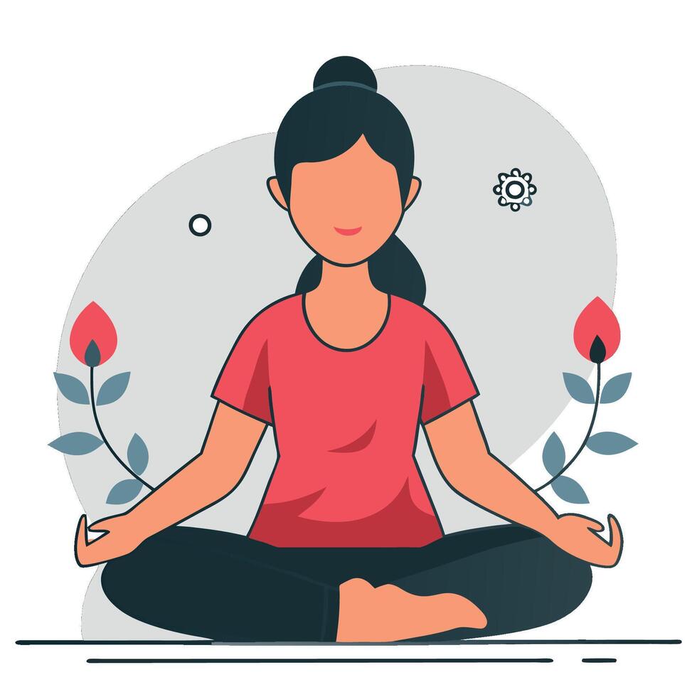 Serene Meditation Concept Illustrated with an Abstract Figure vector
