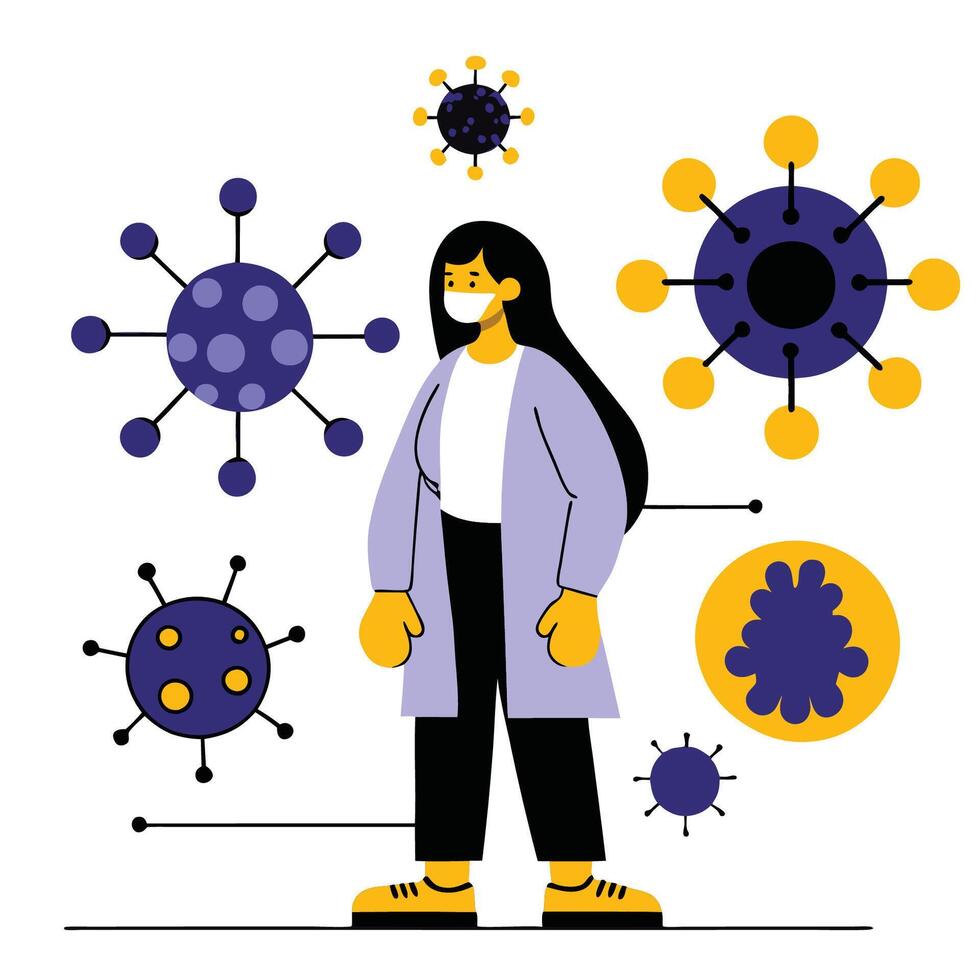 Comprehensive Illustration of the Concept of Measles Symptoms, Transmission, and Effects vector