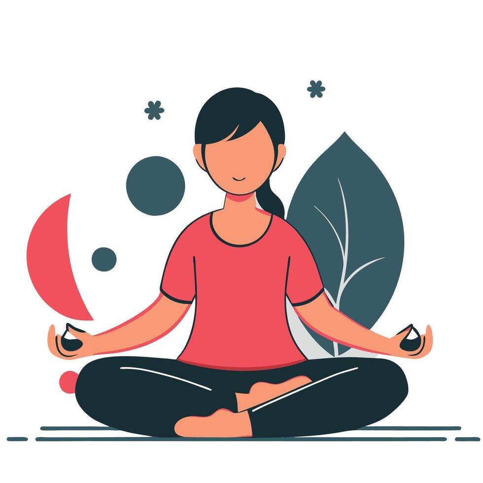 Serene Meditation Practice Illustrated in Minimalist Style vector