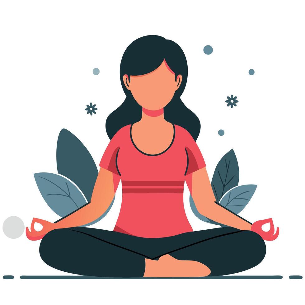 Serene Meditation Concept with Abstract Mind Balance Symbols vector