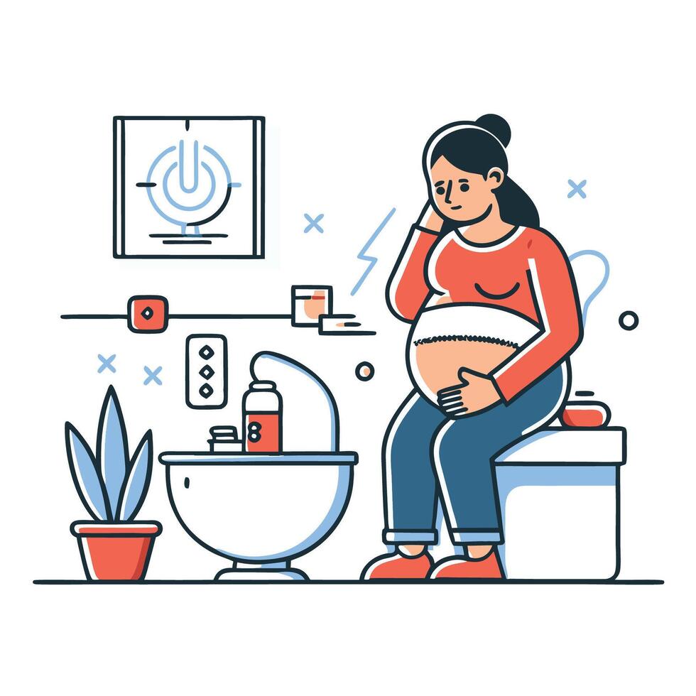 Illustrative Representation of the Discomfort Associated with Morning Sickness vector