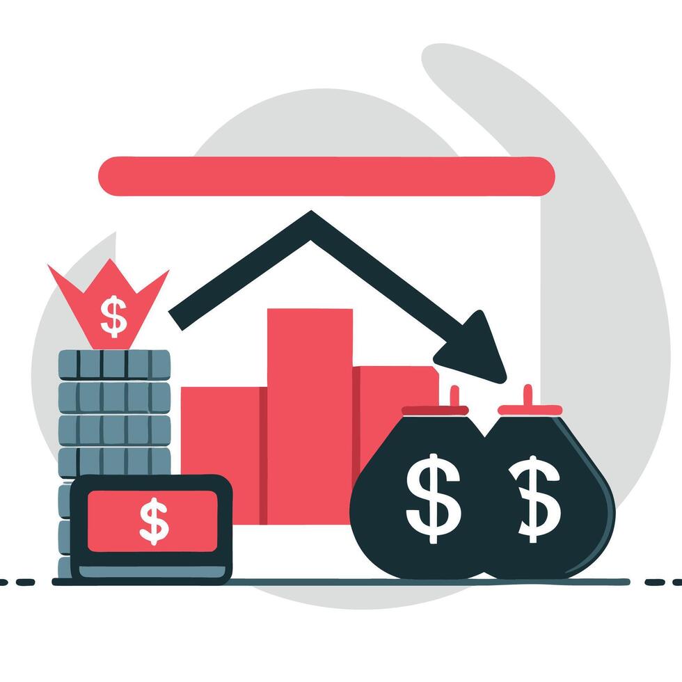Visualizing the Concept of Financial Loss Money Disappearing into a Black Hole vector
