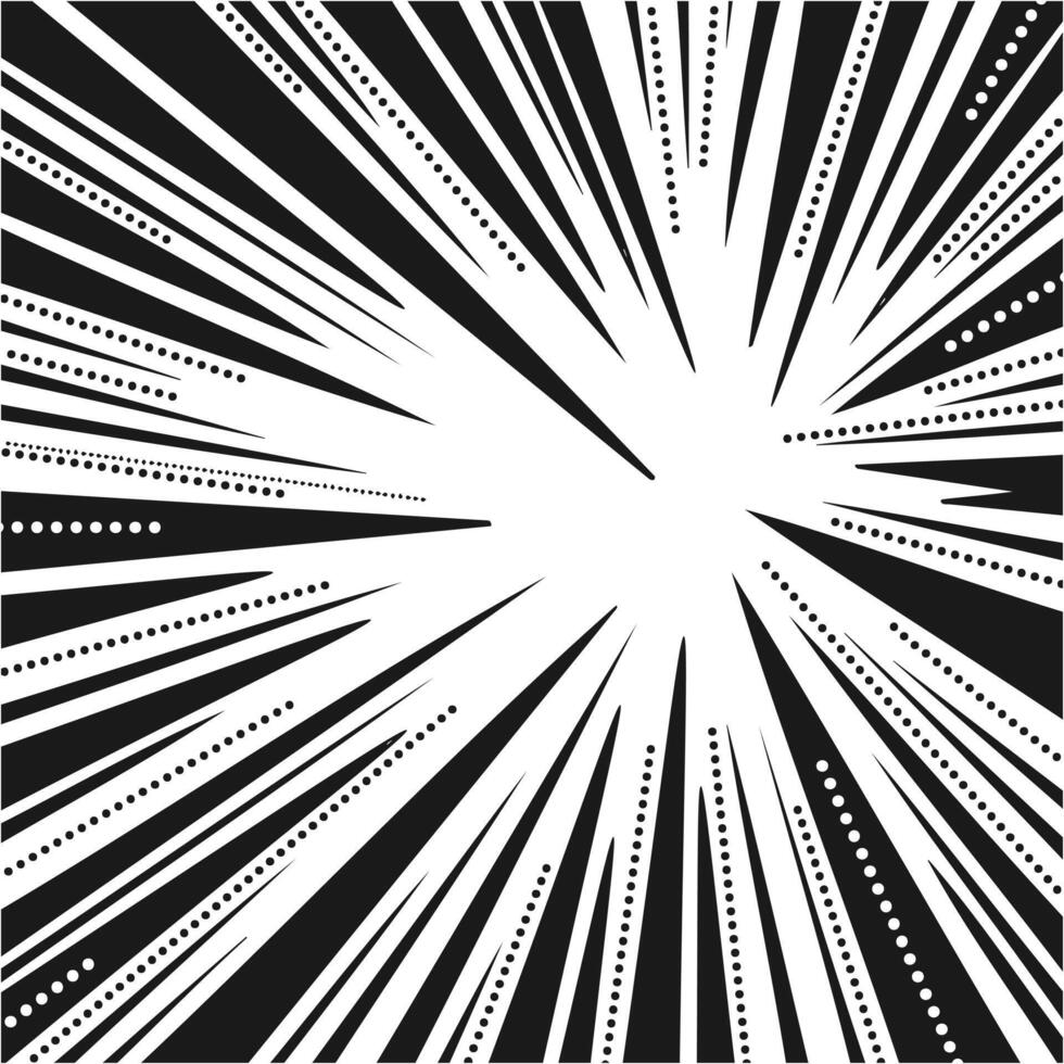 Black action line speed comic effect isolated on white background. vector
