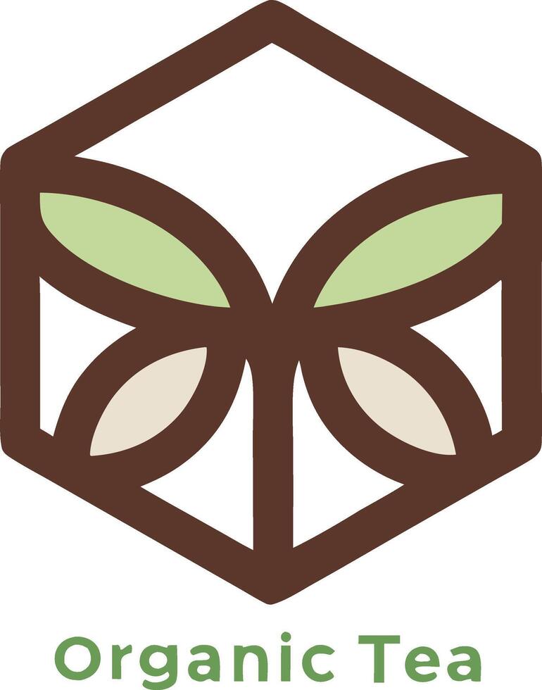 Hexagonal organic tea box with nature-inspired design vector