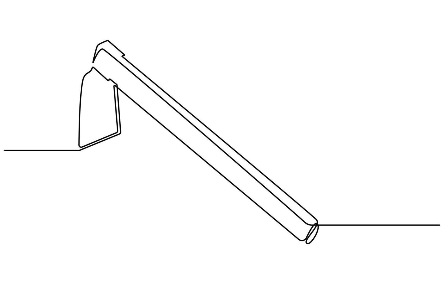 one line art Hoe tool labor day vector