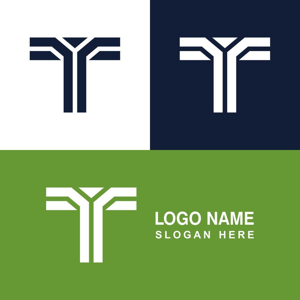 T letter logo with monogram style. Great for business signs. vector