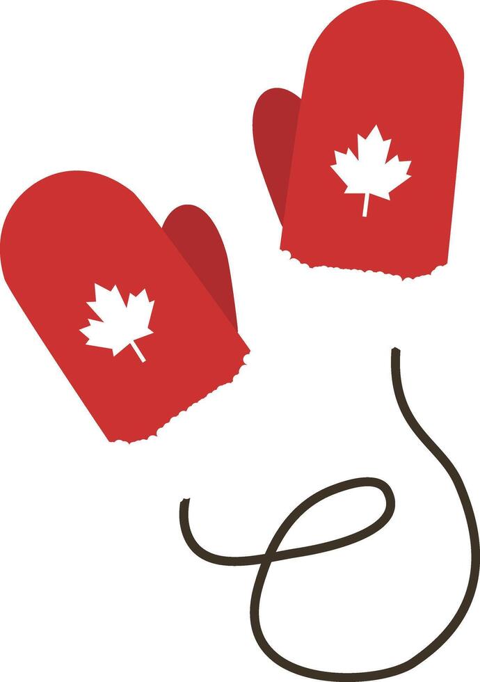 Canadian Gloves Illustration with flat design style vector