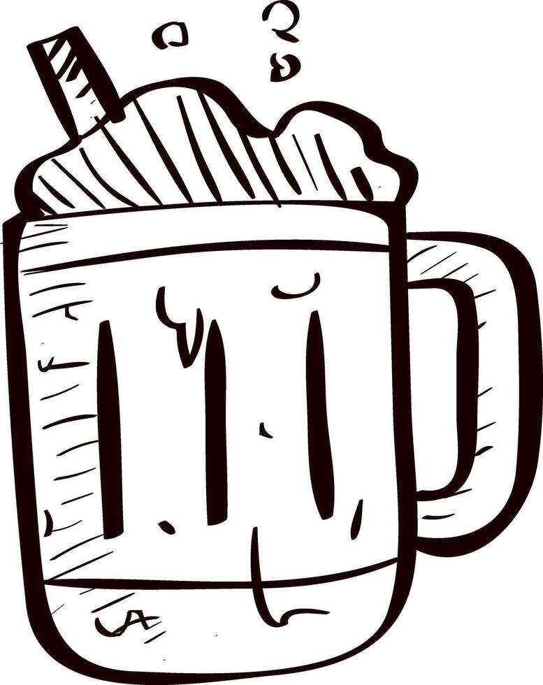 Refreshing beer sketch illustration vector