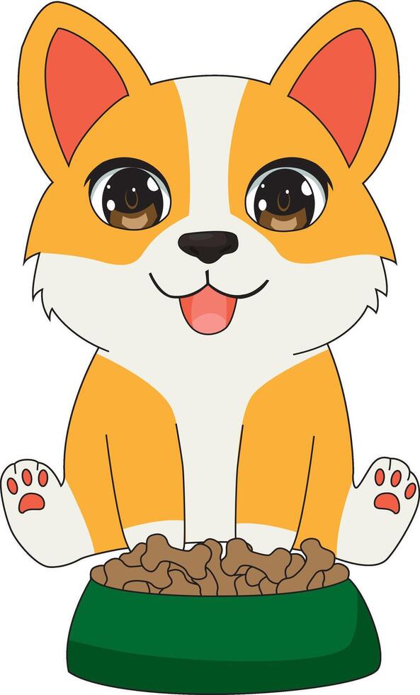 Cute Border Collie Food Dog Illustration vector