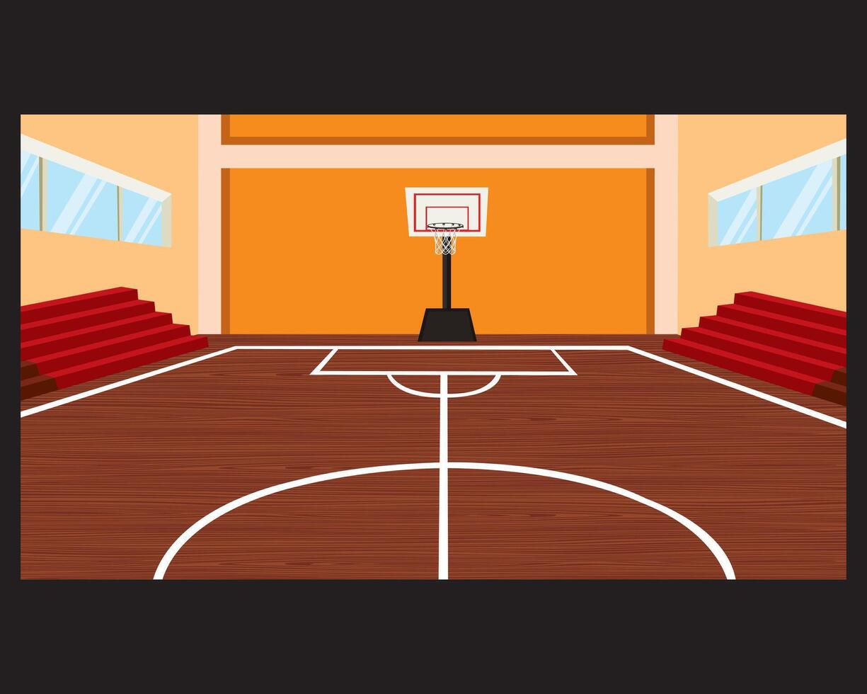 Basketball Court University Illustration Games Room Interior vector