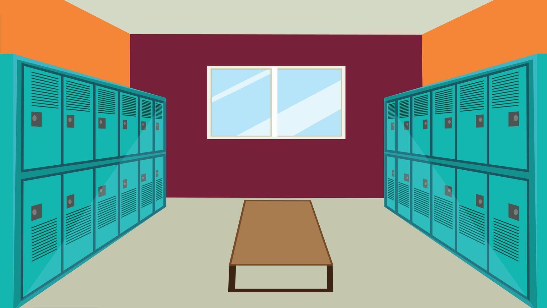 Locker Room College, stadium, School Interior Design Illustration vector
