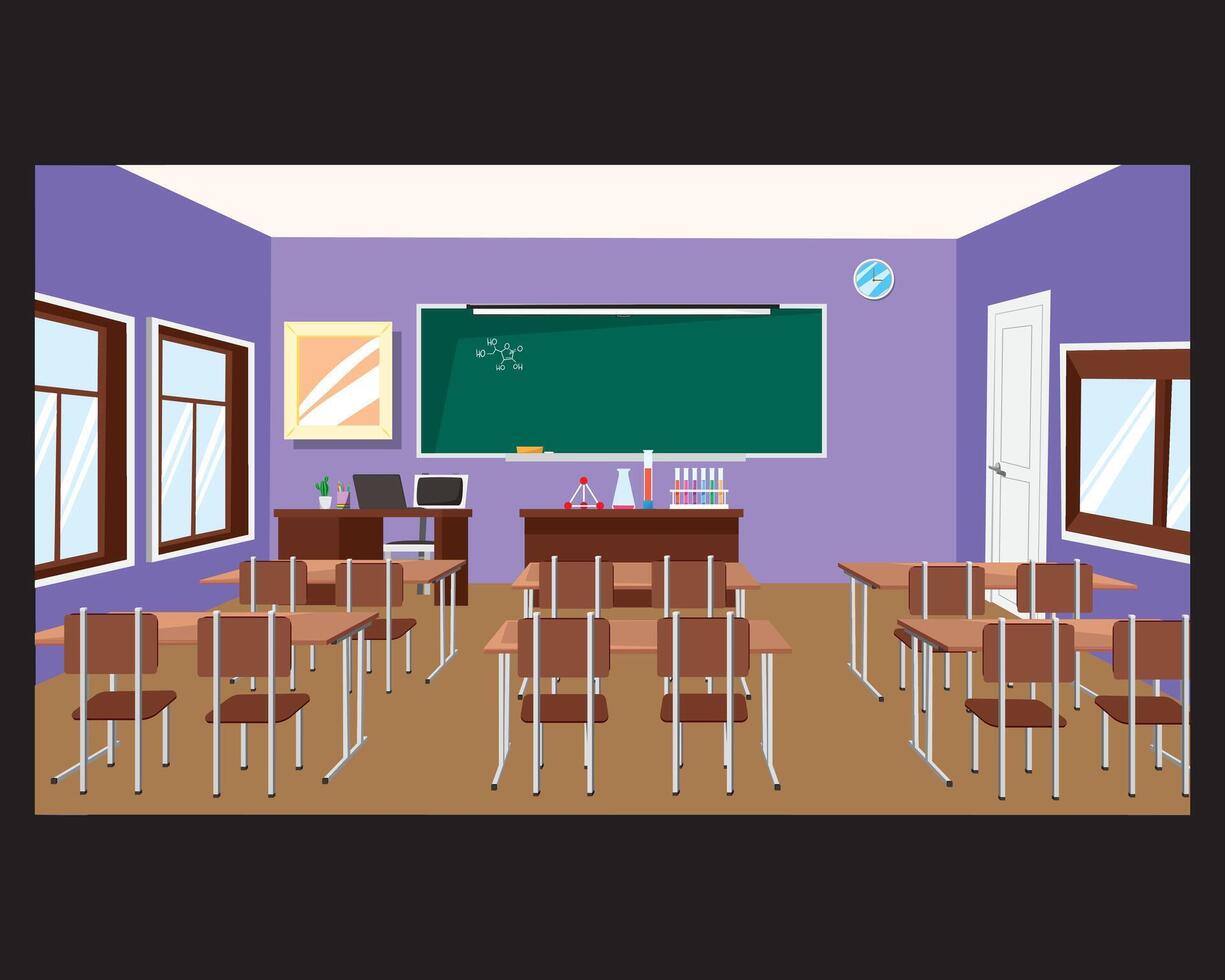 Class Room Lecture Hall Interior Illustration vector