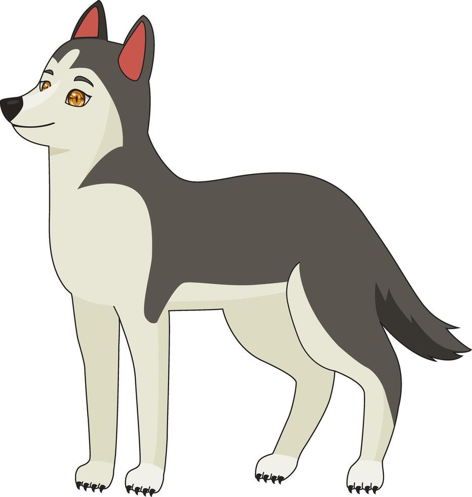 Alpha Wolf Mascot Flat Design vector