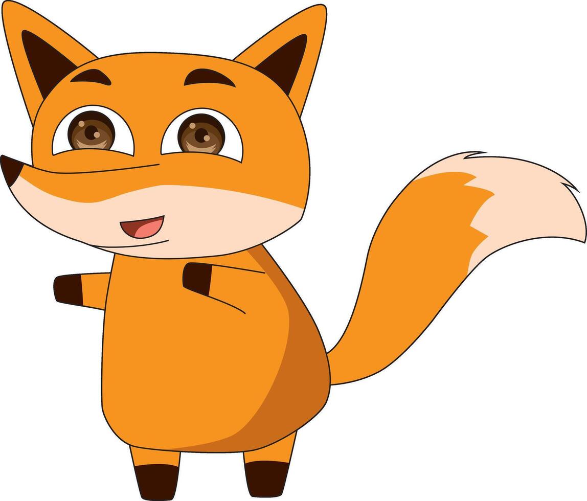 Cute Little Fox Chibi Character vector