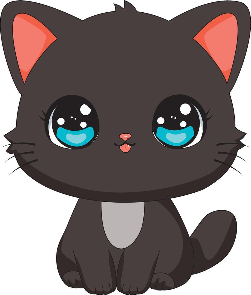 Cute Black Cat Design Cartoon Mascot vector