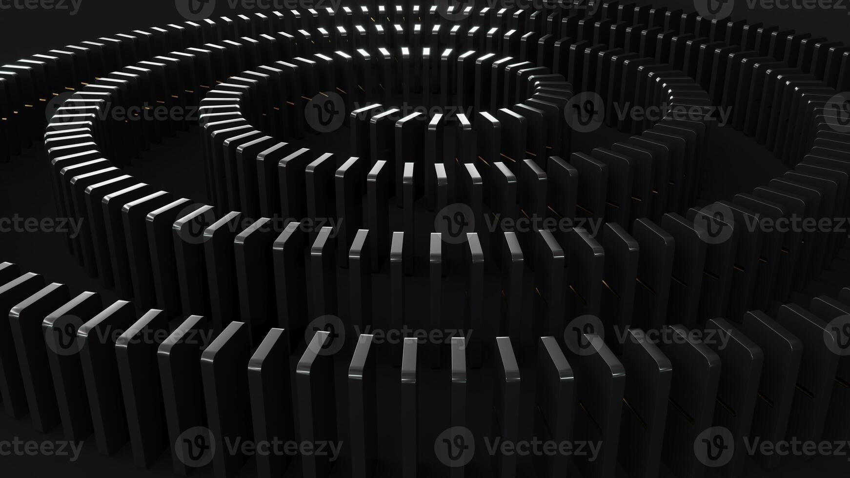 Domino game - 3d render. Domino effect business concept, logo for companies, trainings. Board game of dice with a winner and a loser. photo