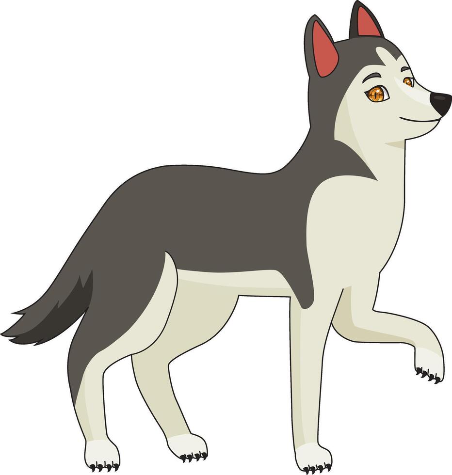 Cheerful Alpha Wolf Cute Animal Wolves vector