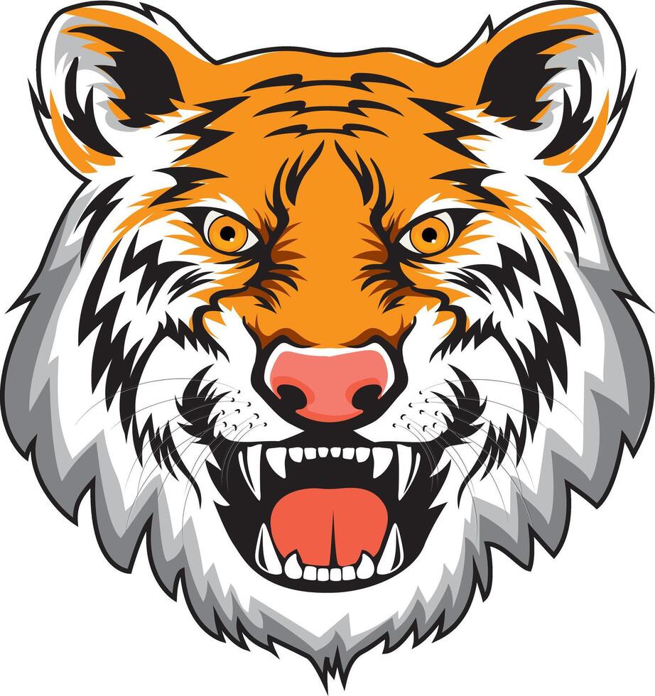 Tiger Happy Face Icon Logo Illustrator vector