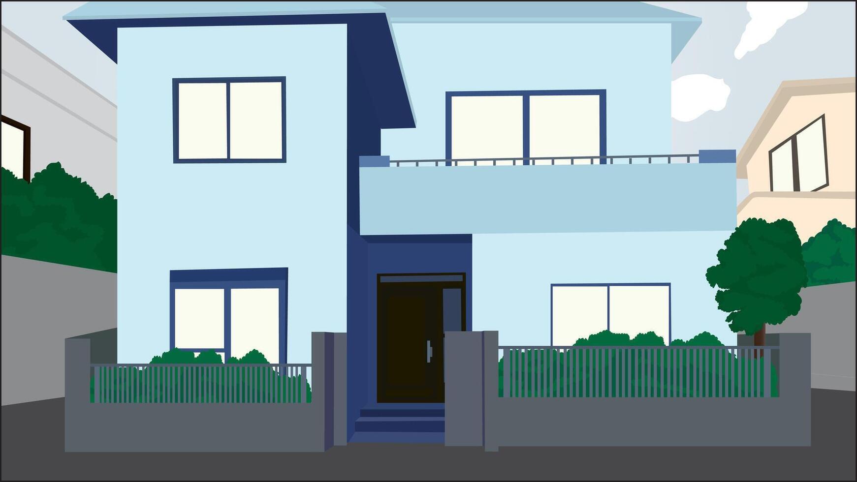 Outside House Design Interior vector