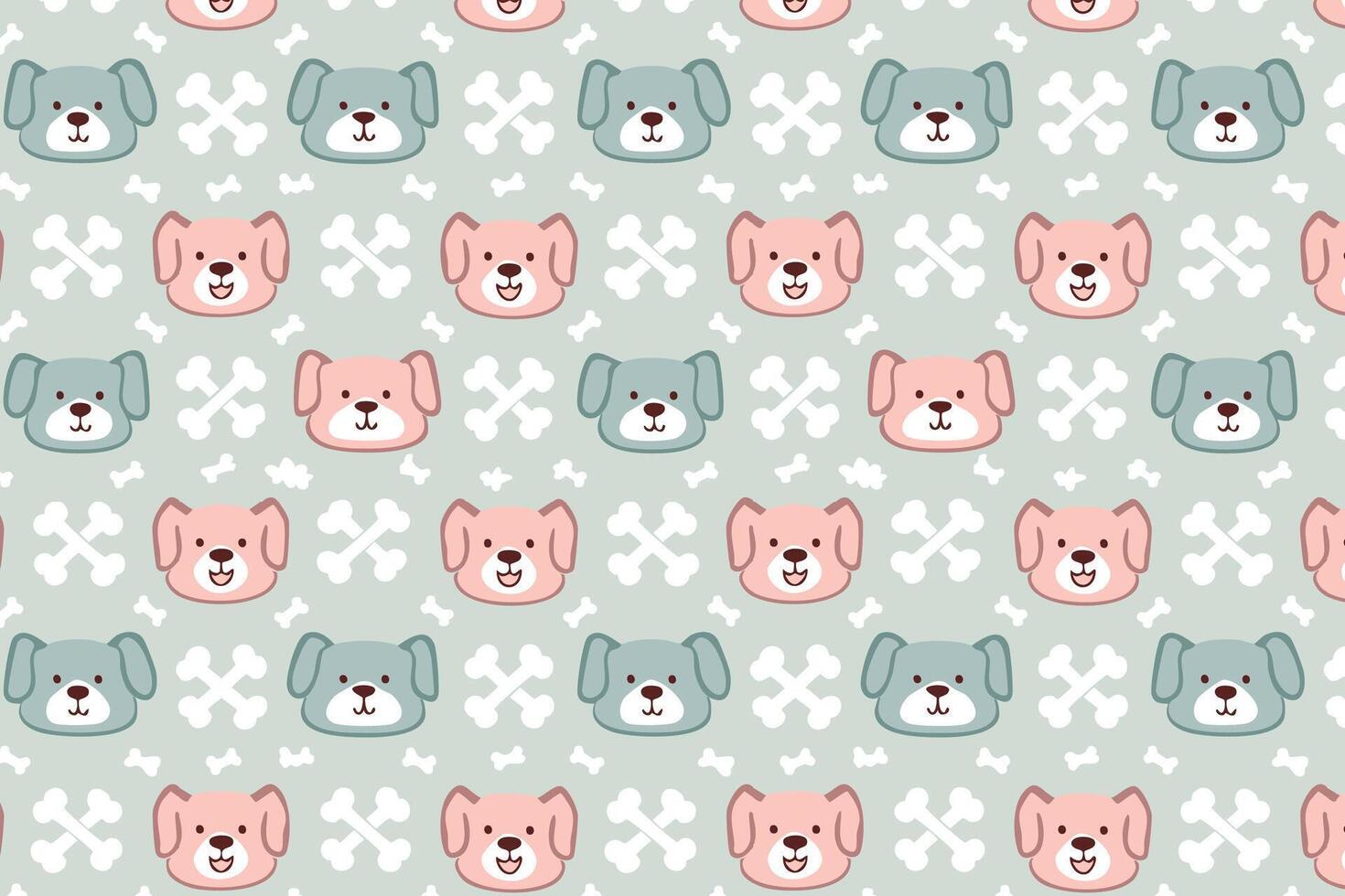 A pattern with dogs and hearts on it vector